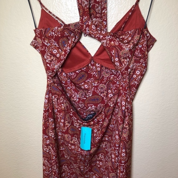 LOVELY day open tie back paisley print dress size L - Picture 5 of 9